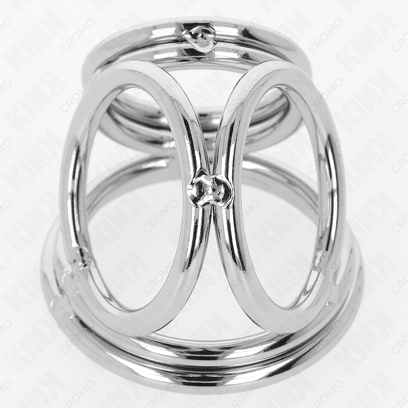 Anneau pénien triple en métal chromé — KINK RING POWER