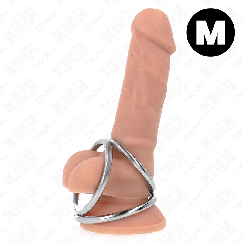 Anneau pénis triple en métal chromé réglable — KINK RING POWER