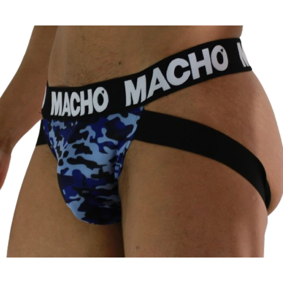 Jockstrap bleu militaire avec maintien ergonomique — MACHO UNDERWEAR