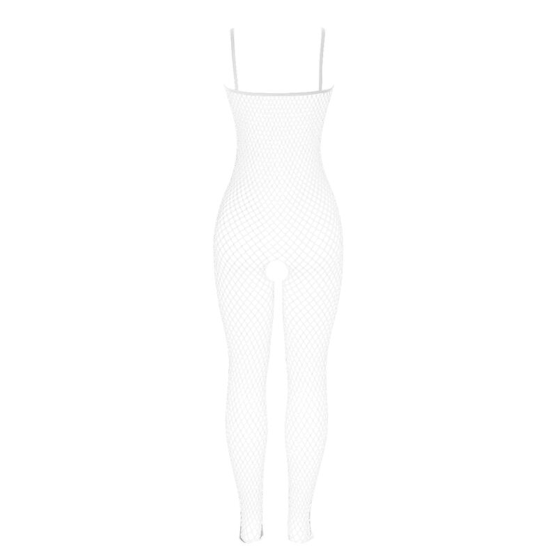 Body résille blanc avec nœuds, entrejambe ouvert — SUBBLIME BODYSTOCKINGS