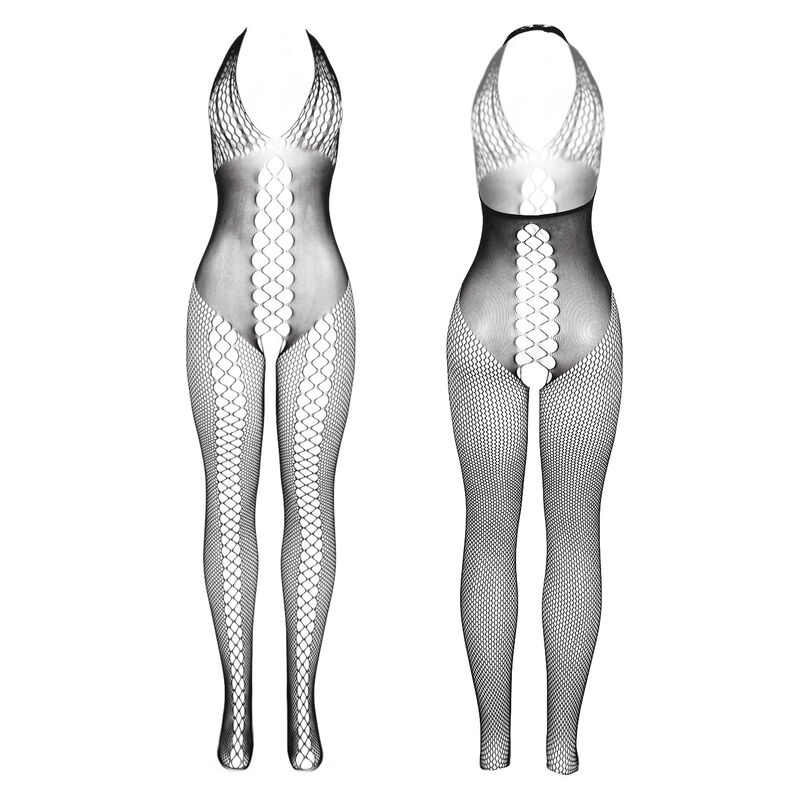 Bodystocking noir à dos ouvert et détails croisés — SUBBLIME BODYSTOCKINGS