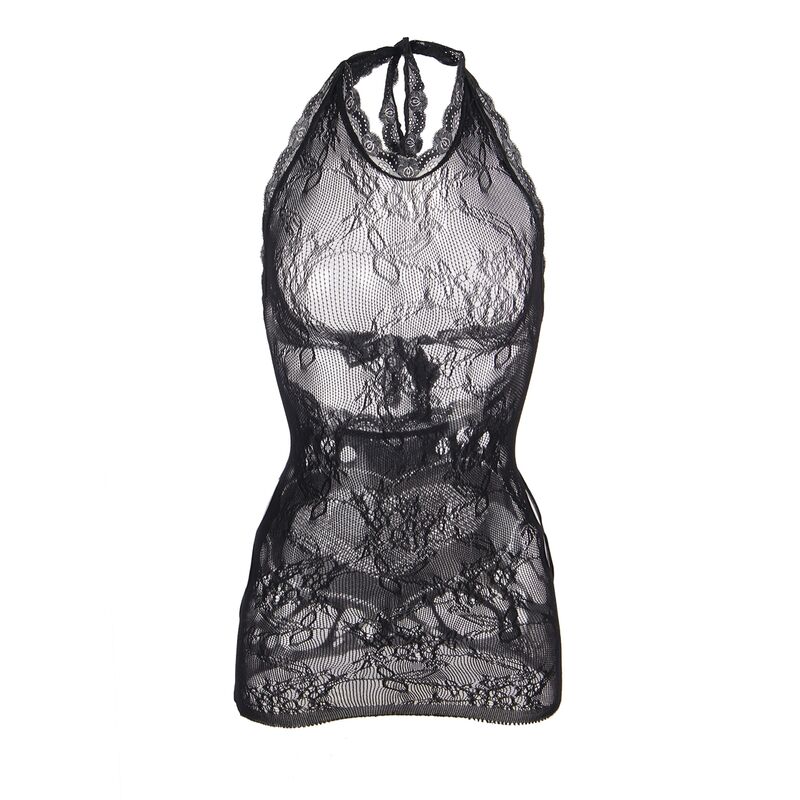 Vestido curto em renda preta com detalhe de coração nas costas — SUBBLIME DRESSES