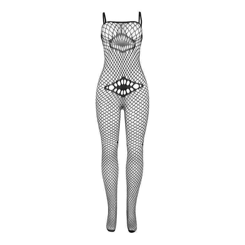Body de rede preto com detalhes no peito e abdómen — SUBBLIME BODYSTOCKINGS