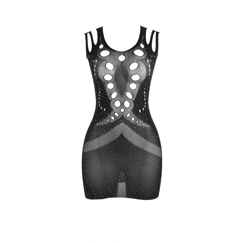 Robe résille ornée de strass noir — SUBBLIME DRESSES
