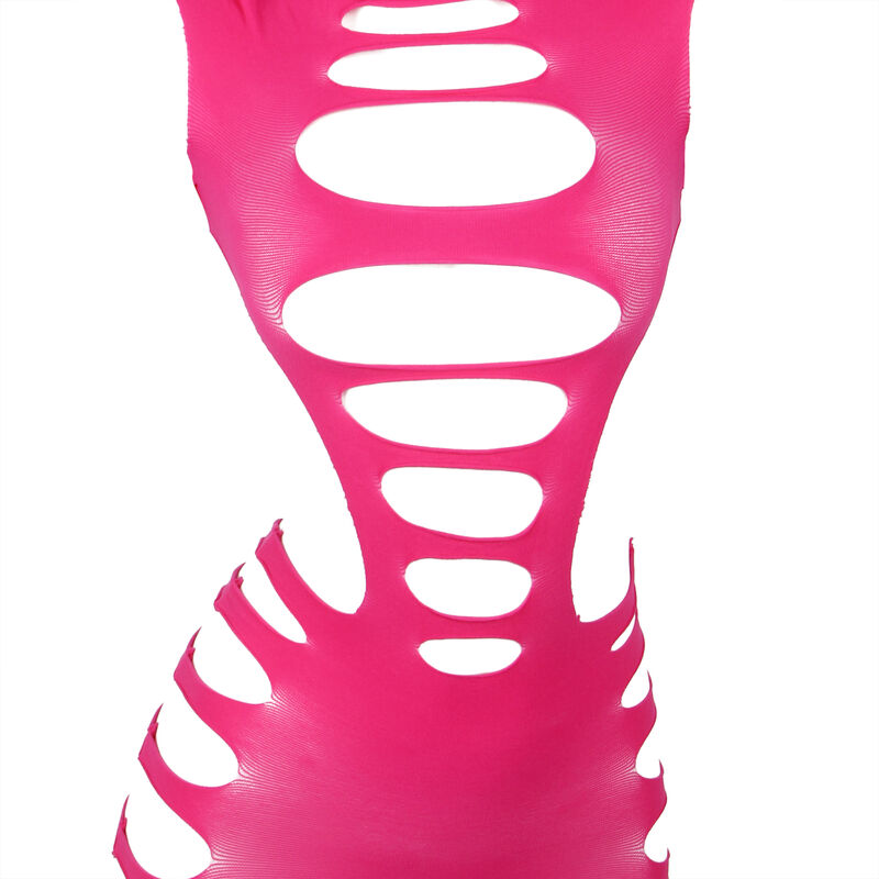 Robe résille élastique à manches longues rose — SUBBLIME DRESSES