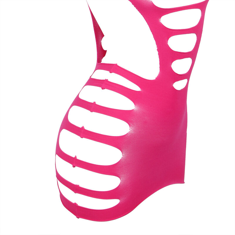 Robe résille élastique à manches longues rose — SUBBLIME DRESSES