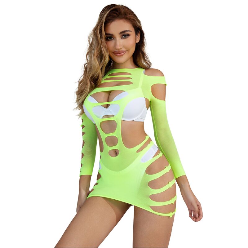 Body résille vert manches longues — SUBBLIME DRESSES