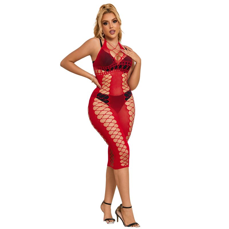 Robe longue résille rouge — SUBBLIME DRESSES