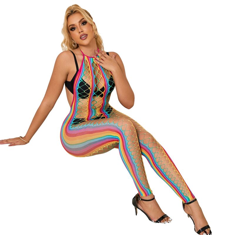 Body en maille arc-en-ciel dos nu — SUBBLIME BODYSTOCKINGS