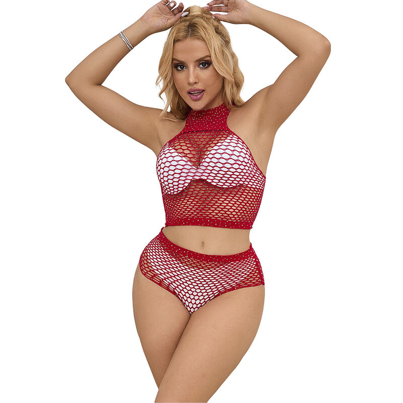 Ensemble résille à losanges roses — SUBBLIME SETS