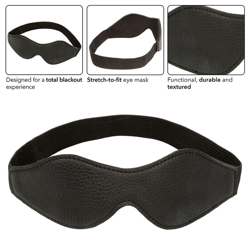 Masque sensoriel pour les yeux en cuir noir — CALEXOTICS