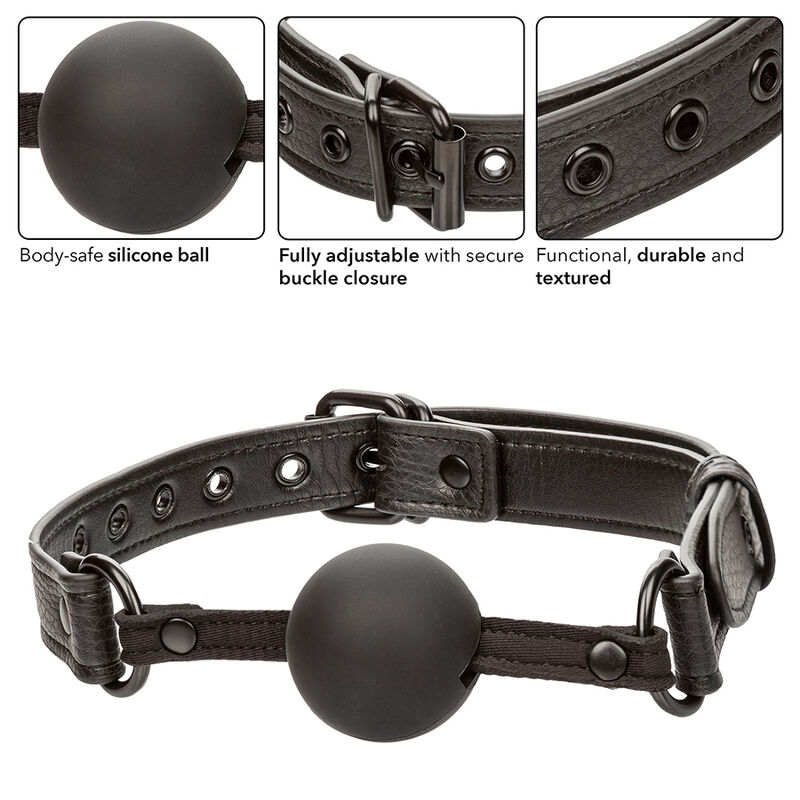 Bâillon à boule en silicone noir — CALEXOTICS