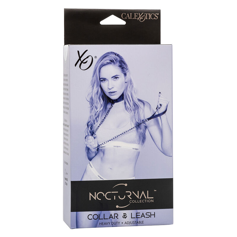 Collier et laisse Nocturnal en cuir réglable — CALEXOTICS