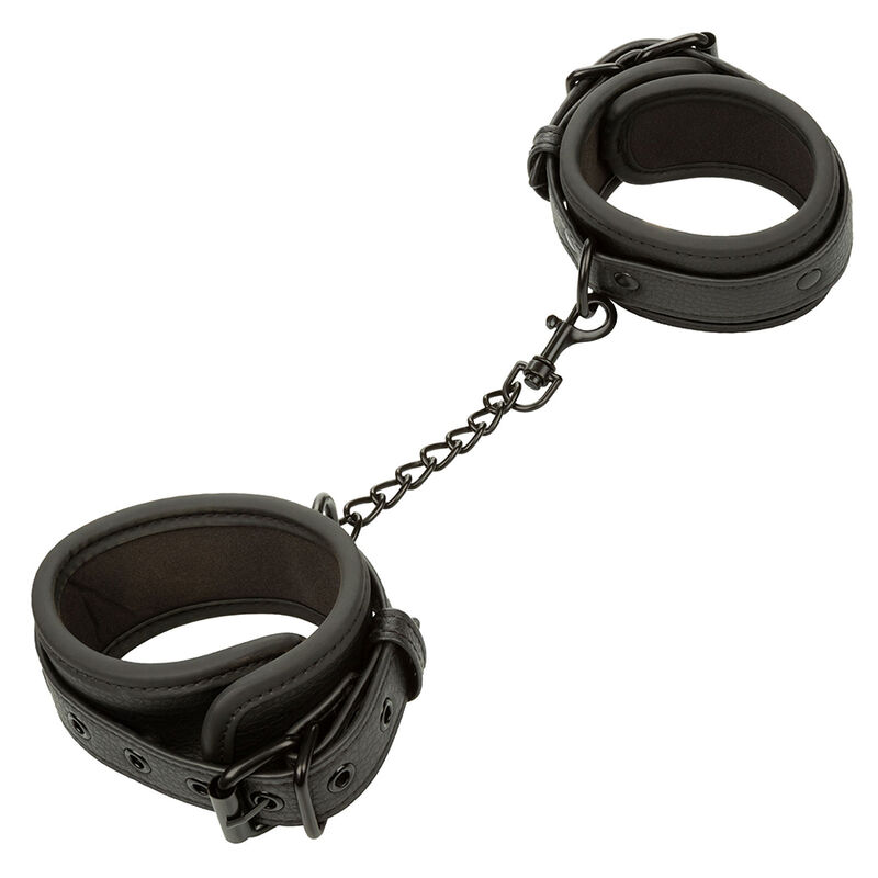 Menottes de cheville réglables en cuir noir — CALEXOTICS
