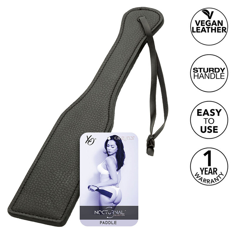 Pagaie de fessée en cuir noir Nocturnal — CALEXOTICS