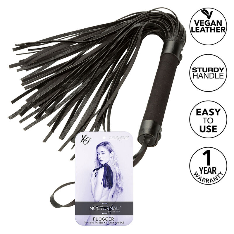 Fouet nocturne en cuir noir — CALEXOTICS