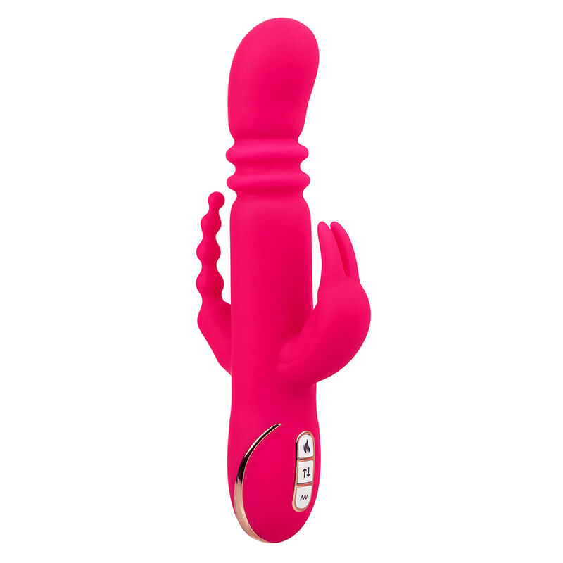 Triple vibrateur chauffant lapin rose — CALEXOTICS