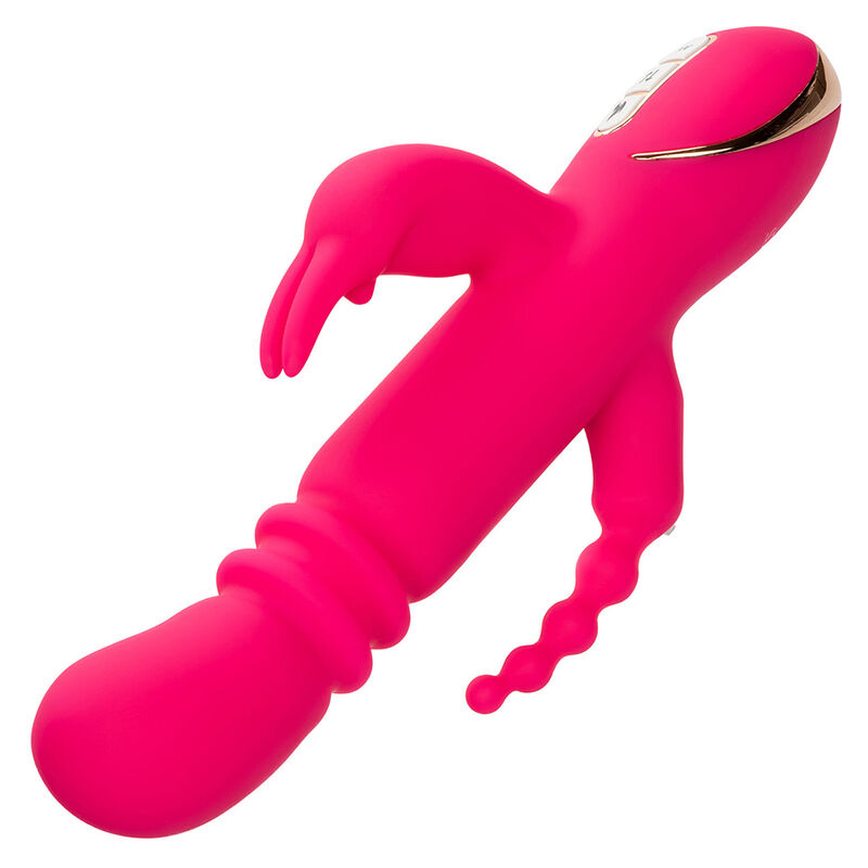 Triple vibrateur chauffant lapin rose — CALEXOTICS