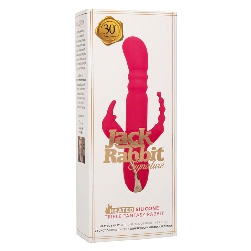 Triple vibrateur chauffant lapin rose — CALEXOTICS