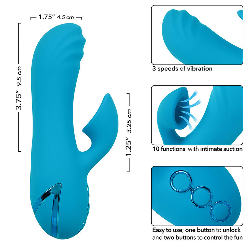 Stimulateur double vibrant avec aspiration clitoridienne — CALEXOTICS