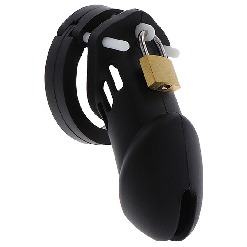 Cage de chasteté en silicone taille L noire — HIDDEN DESIRE