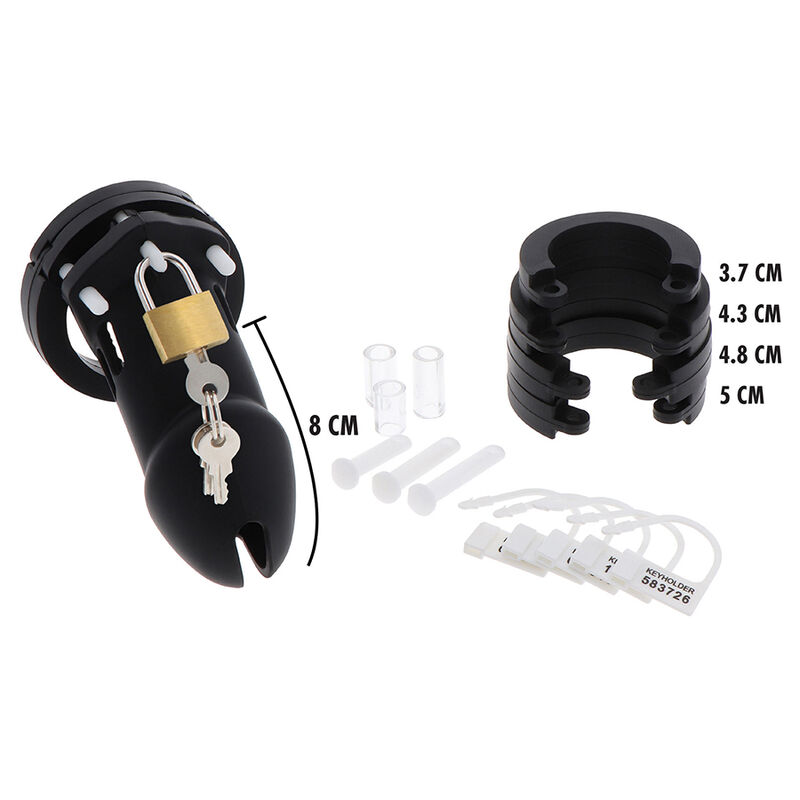 Cage de chasteté en silicone taille L noire — HIDDEN DESIRE