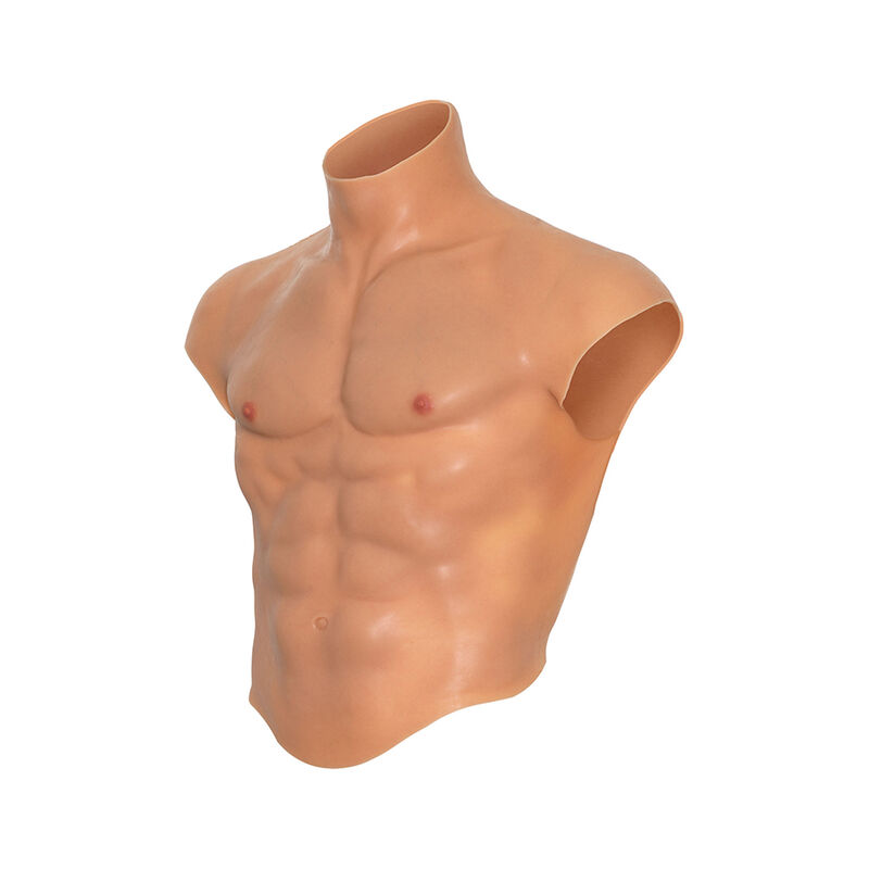 T-shirt torse masculin en silicone avec abdos sculptés — HIDDEN DESIRE
