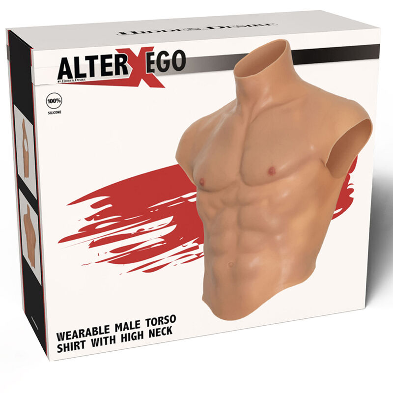 Camiseta torso masculino de silicona con abdominales esculpidos — HIDDEN DESIRE