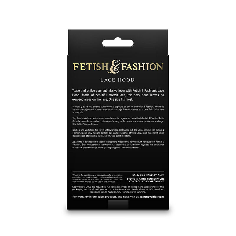 Capuche en dentelle noire Fetish & Fashion — NS NOVELTIES