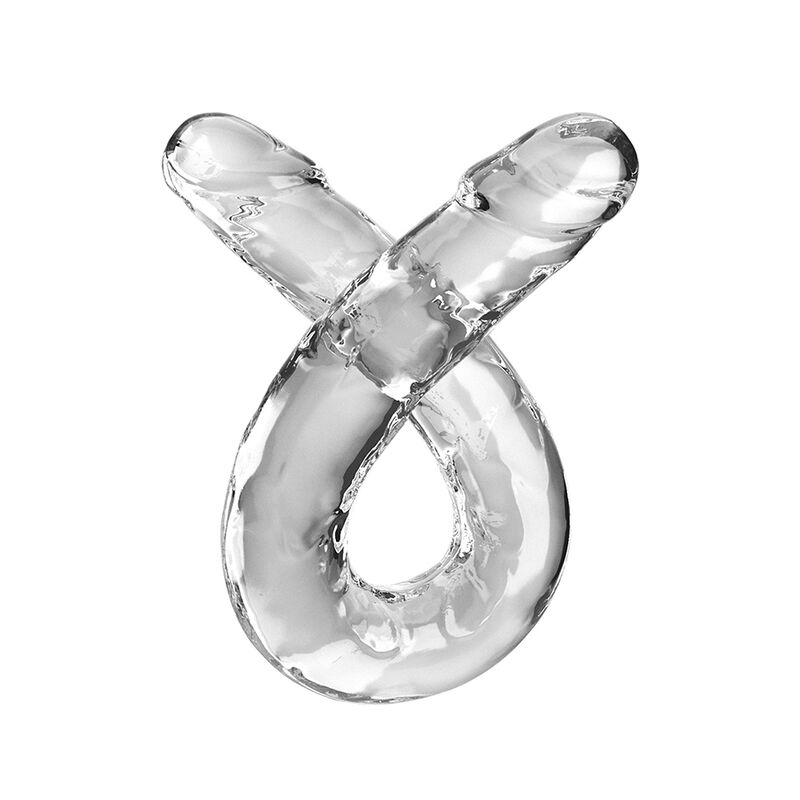 Double gode transparent double plaisir 46 cm — KING COCK