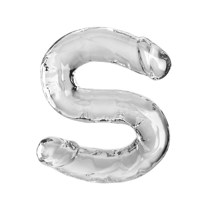 Double gode transparent double plaisir 46 cm — KING COCK