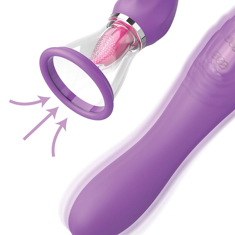 Stimulateur oral 4-en-1 à succion, langue et vibrations internes — FANTASY FOR HER