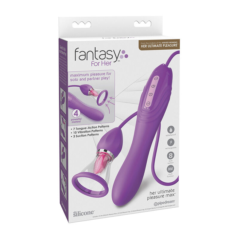Stimulateur oral 4-en-1 à succion, langue et vibrations internes — FANTASY FOR HER