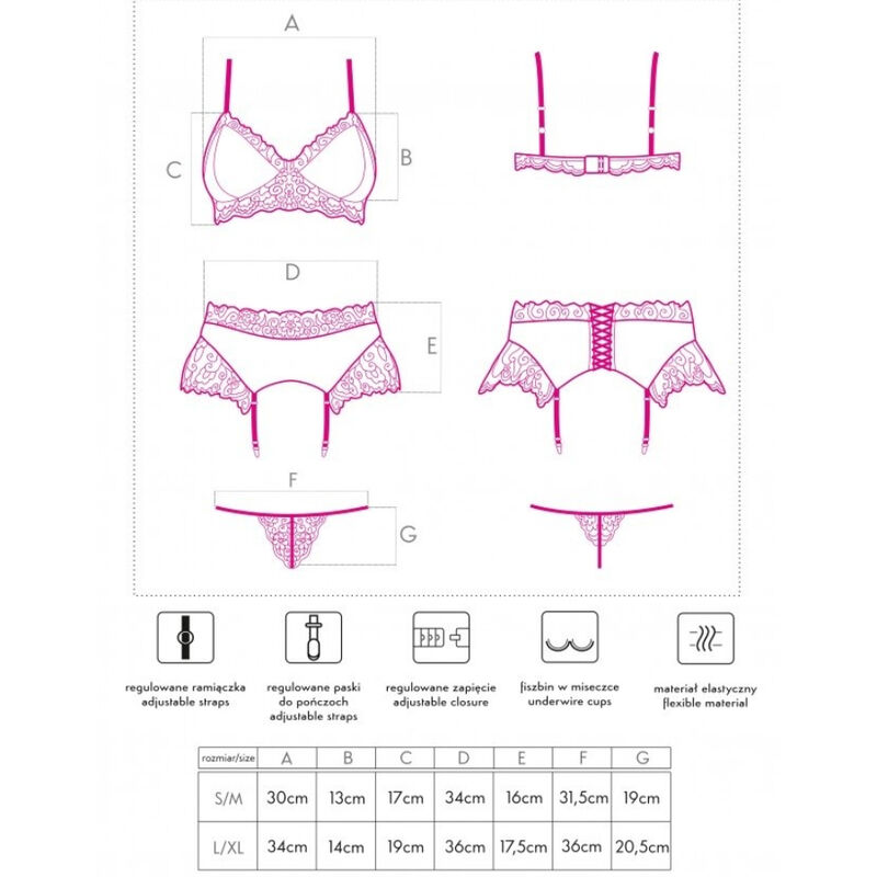 Burgundy satin and black lace lingerie set with garter belt — LIVCO CORSETTI SETS