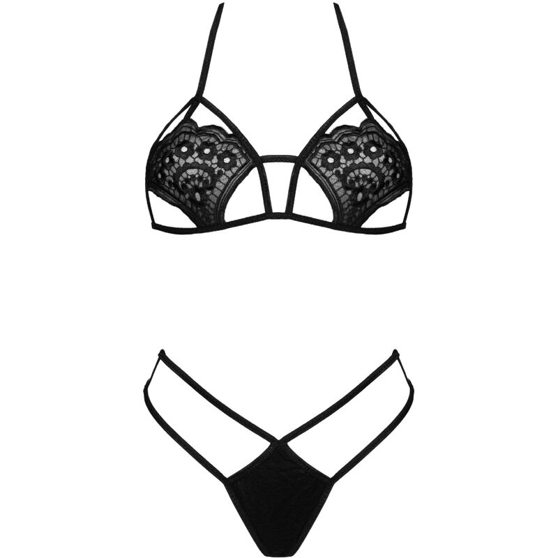 Conjunto sutiã e fio dental Jimena preto — LIVCO CORSETTI SETS