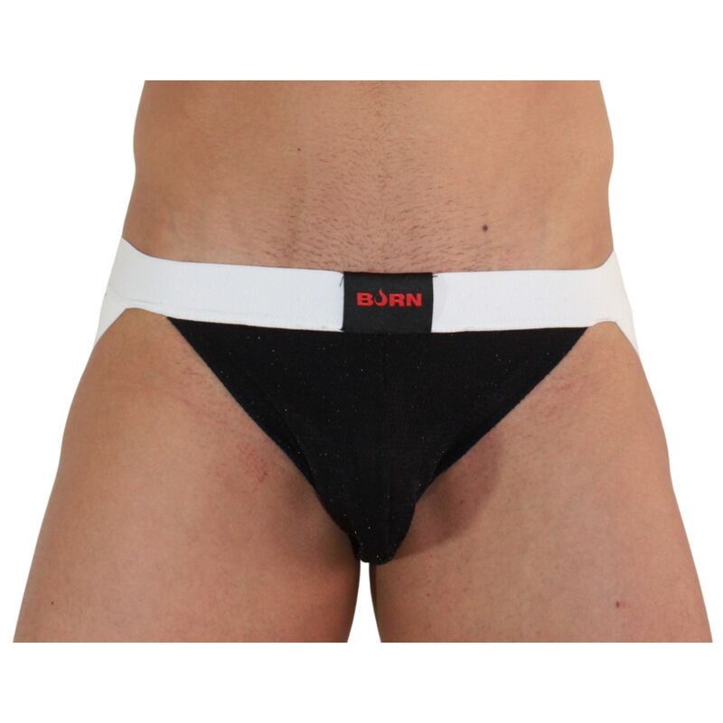 Jockstrap brillant noir et blanc — BURN