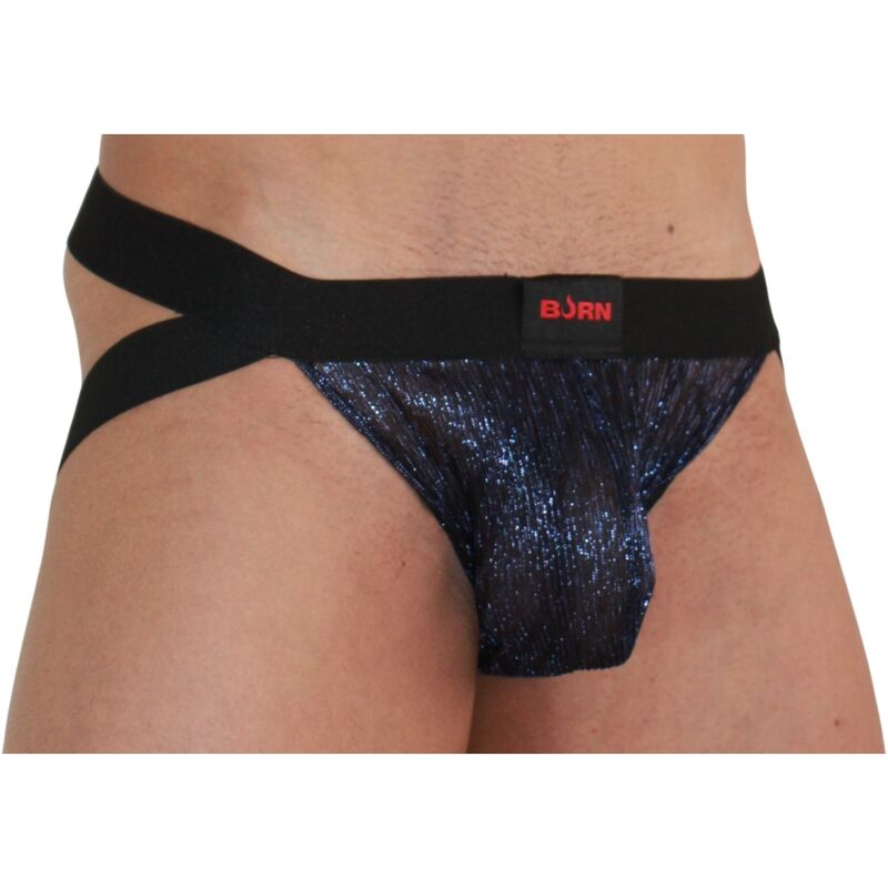 Jockstrap bleu brillant et noir — BURN