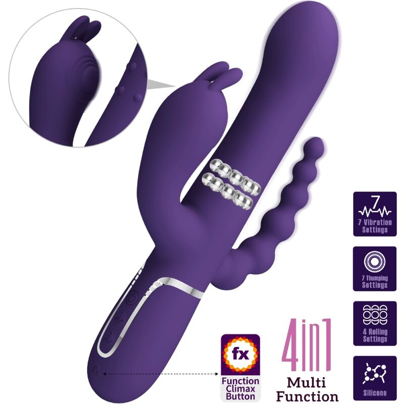Vibrateur multifonction triple stimulation 4 en 1 — PRETTY LOVE FLIRTATION