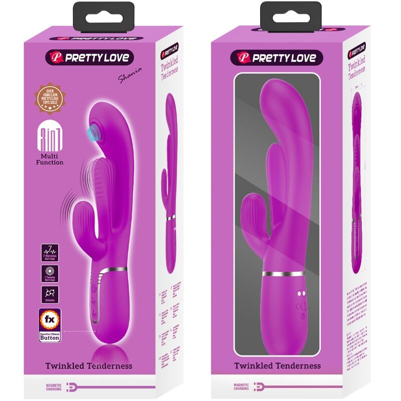 Vibromasseur lapin triple aux sensations soyeuses — PRETTY LOVE FLIRTATION