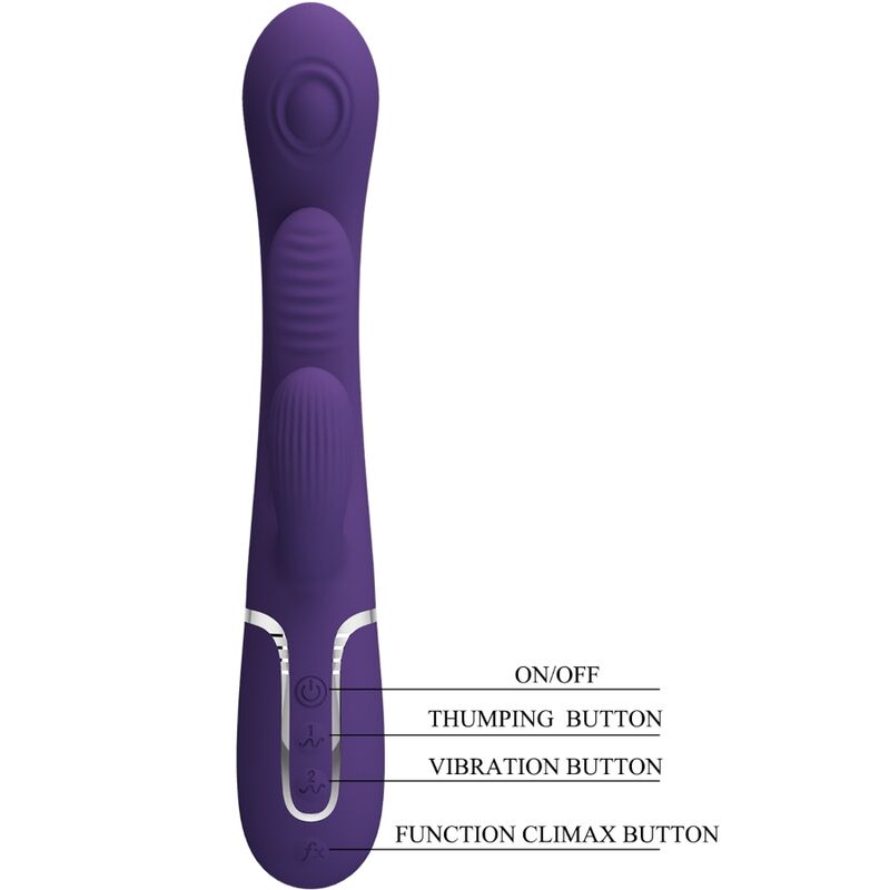 Vibromasseur lapin triple stimulation violet — PRETTY LOVE