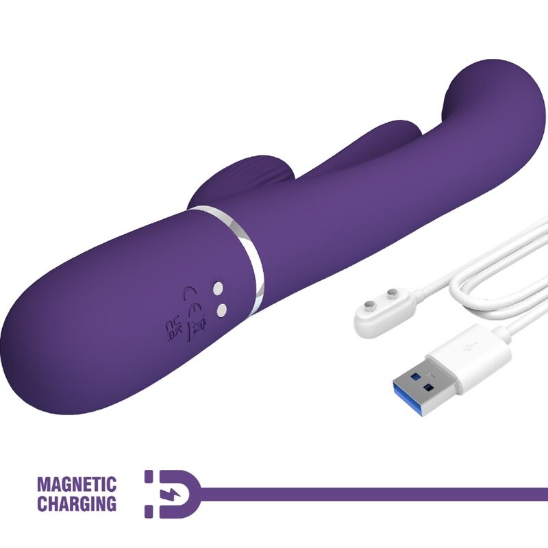 Vibromasseur lapin triple stimulation violet — PRETTY LOVE