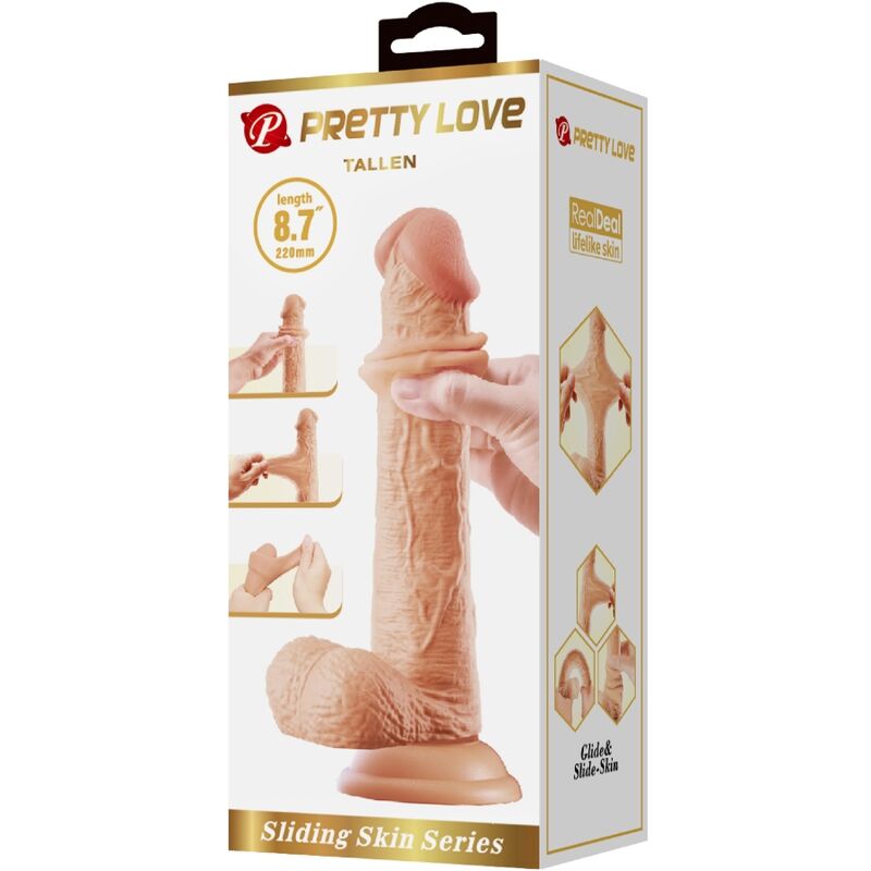 Gode réaliste à peau coulissante 22 cm — PRETTY LOVE PARTY UP