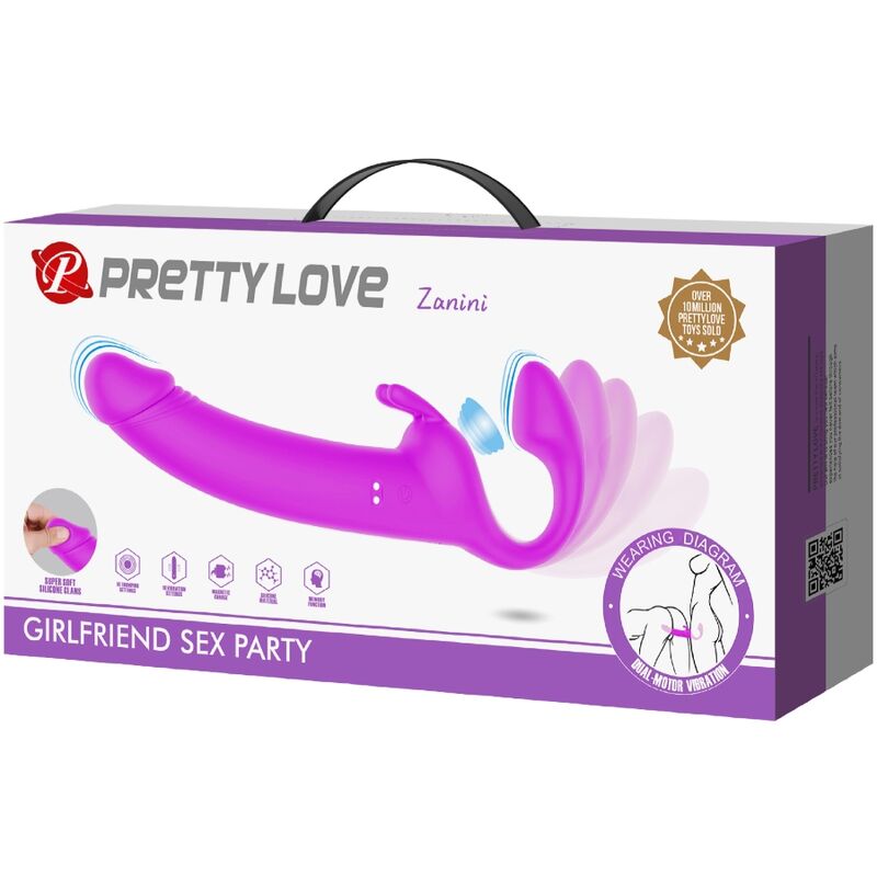 Gode-ceinture vibrant sans harnais 10 vibrations — PRETTY LOVE PARTY UP
