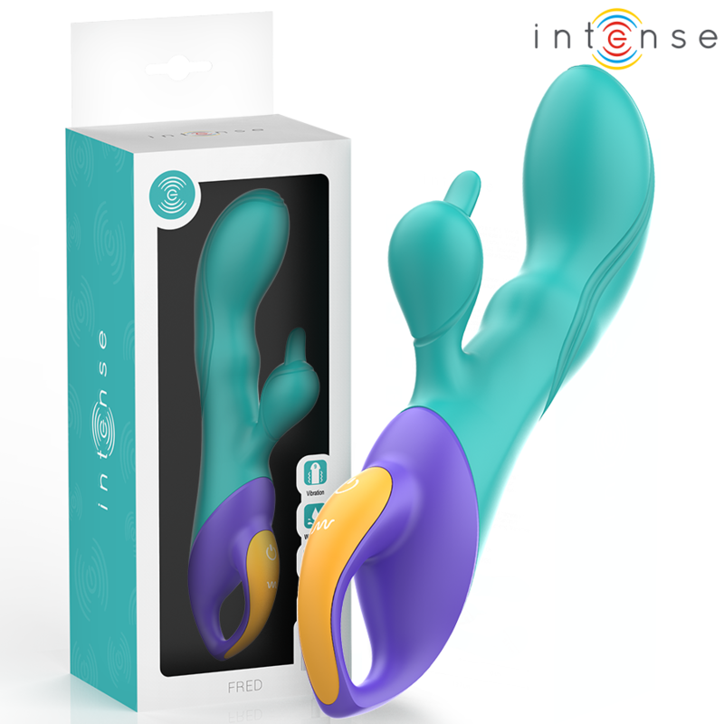 Vibrateur rabbit bleu double stimulation — INTENSE HIGH TECH