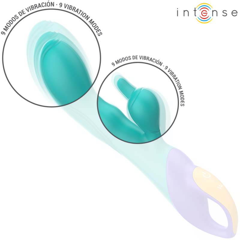 Vibrateur rabbit bleu double stimulation — INTENSE HIGH TECH