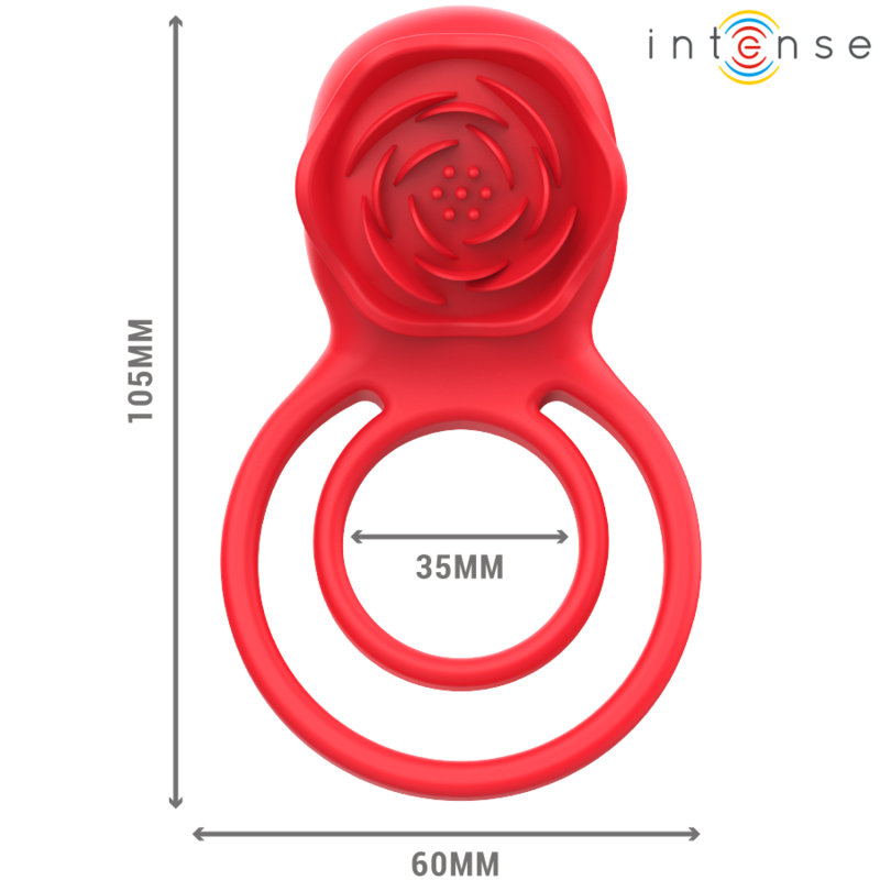Stimulateur en forme de rose rouge vibrant 10 modes — INTENSE REMOTE CONTROL