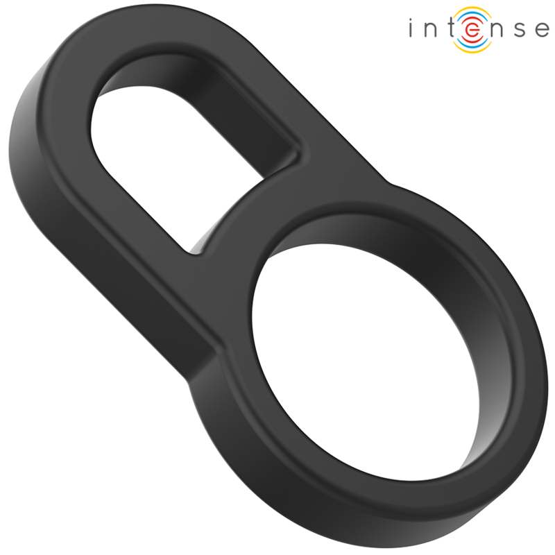 Double anneau intime en silicone noir — INTENSE FOR HIM