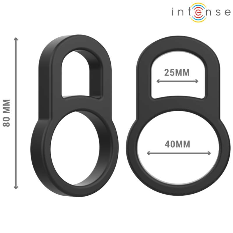 Double anneau intime en silicone noir — INTENSE FOR HIM