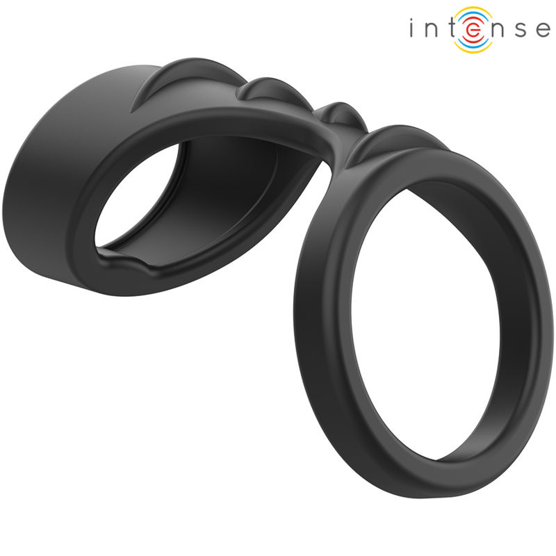 Anneau pénis double silicone noir — INTENSE FOR HIM
