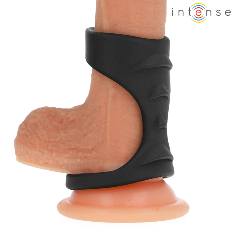 Anneau pénis double silicone noir — INTENSE FOR HIM